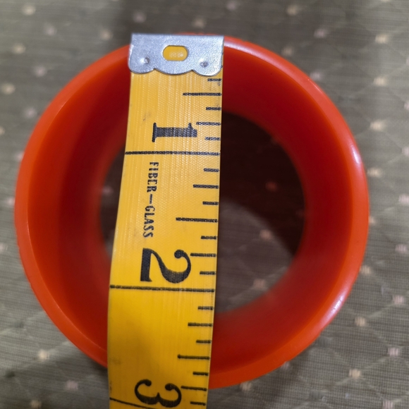 Vintage Carved Orange  Bangle Bracelet with a Floral Pattern - Picture 4 of 4